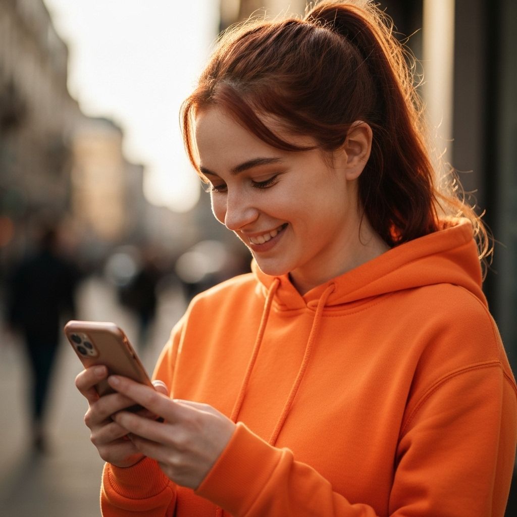 Mulher usando o app D+Fidelity